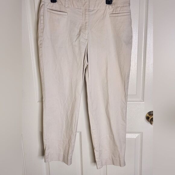 Talbots 8 Curvy Cream Ankle Length Zipper Pockets BeltLoops Women’s Pants - Picture 4 of 7